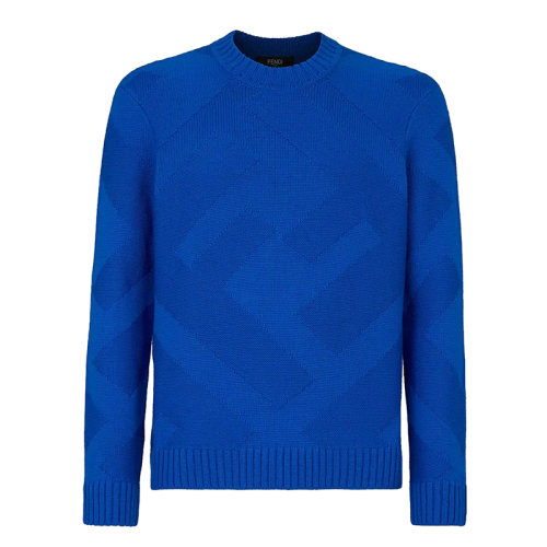 FENDI/芬迪 男士蓝色圆领长袖毛衣FZY490AH2XF0UV4