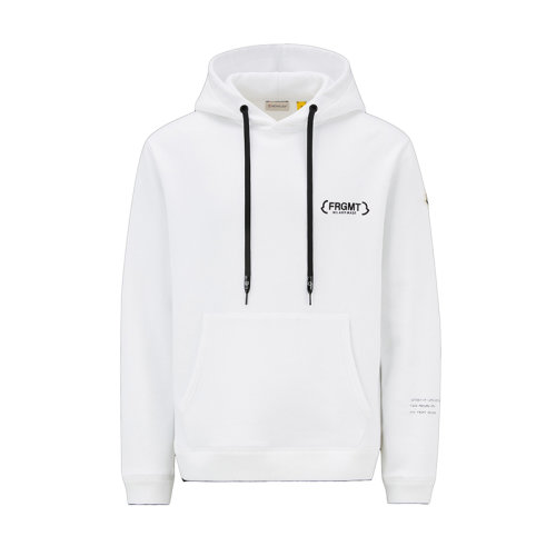 Moncler/蒙克莱 22年秋冬新款 Maya 70系列FRGMT藤原浩合作款 男女同款光学白色纯棉标识抓绒连帽衫卫衣H209U8G00002M2372001