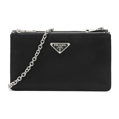 PRADA/普拉达 女士迷你款织物单肩斜挎包链条包手拿包 1BP044 2CKI