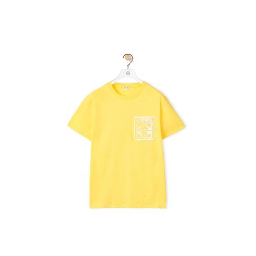  LOEWE罗意威 22年秋冬 男士 短袖T恤 Anagram fake pocket T-shirt in cotton H526Y22X25-8100