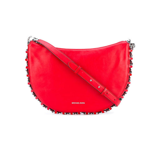 Michael Kors/迈克·科尔斯 女包女士红色皮革时尚百搭斜挎包半月包单肩包 30S7SP1M2LDE204