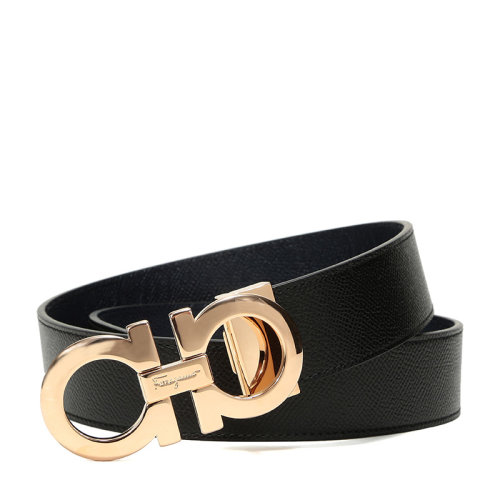 Salvatore Ferragamo/菲拉格慕 男士牛皮板扣式双面皮带腰带 675542