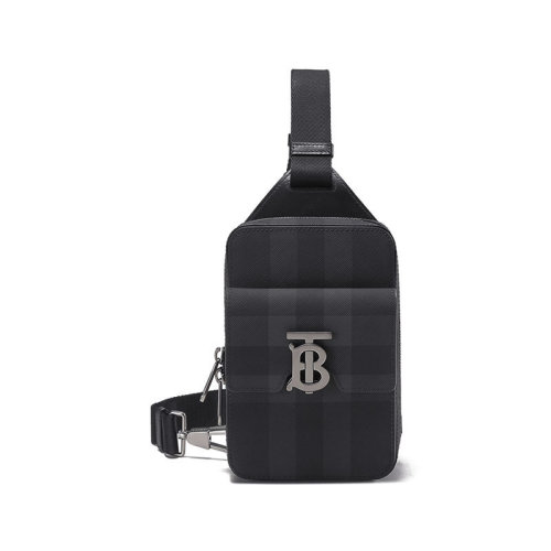 BURBERRY/博柏利 【22秋冬新款】 男款织物配皮单肩斜挎包胸包 80548151