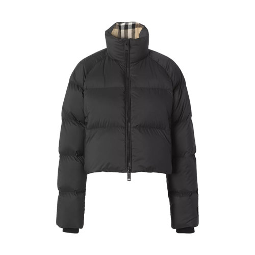 BURBERRY/博柏利      女士黑色徽标嵌花短款羽绒服80447301