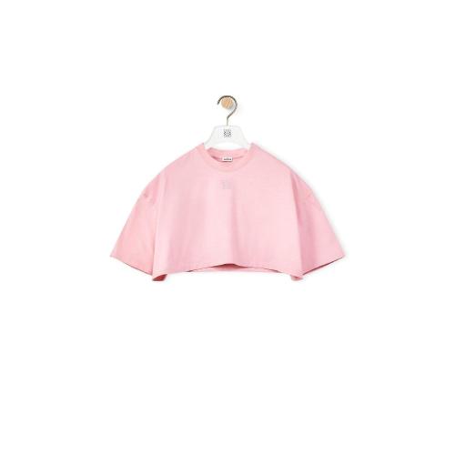  LOEWE罗意威 22年秋冬 女士 短袖T恤 Cropped Anagram T-shirt in cotton S540Y22X16-7200