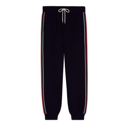  GUCCI古驰 22年秋冬 男士 织带羊毛针织慢跑长裤 673329 XJDUW 4548