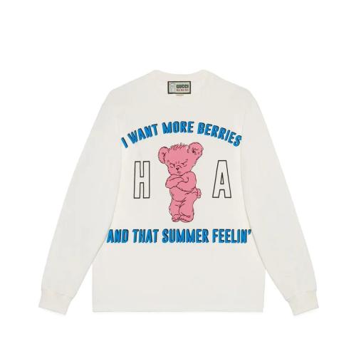  GUCCI古驰 22年秋冬 男士 Gucci HA HA HA特别系列小熊T恤 581903 XJE4Y 9095