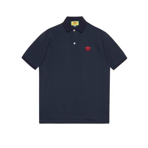  GUCCI古驰 22年秋冬 男士 adidas x Gucci联名系列珠地棉Polo衫 700497 XJEL0 4433