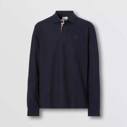  BURBERRY 22年秋冬 男士 长袖专属标识装饰珠地网眼布棉质 Polo 衫 80602891