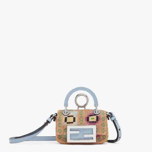  FENDI芬迪 22年秋冬 女士 零钱包 拼色珠饰迷你手袋 7AS136AMM5F1J5X