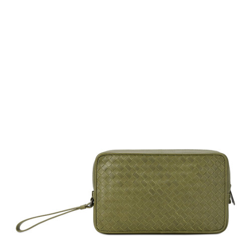 Bottega Veneta/葆蝶家 男士纯色牛皮经典编织拉链开合多层钱夹钱包卡包腕包手包手拿包男包 344776-V4651 多色可选