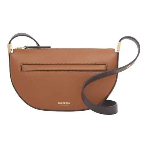 BURBERRY/博柏利 女士棕色皮质腋下包单肩包 80514881