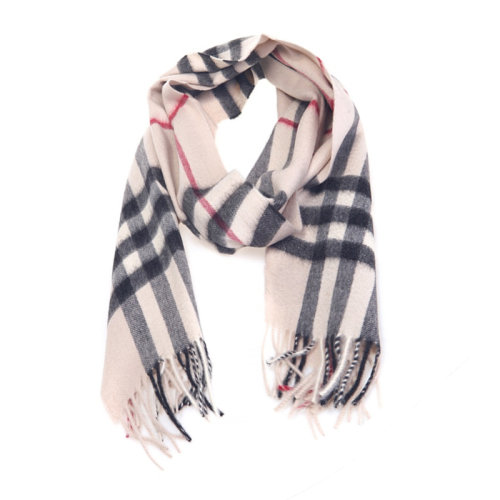 BURBERRY/博柏利 女士米色羊绒格纹围脖围巾 3201304