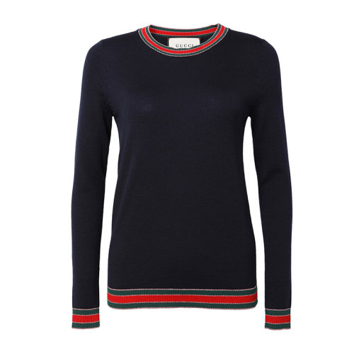 GUCCI/古驰 女装 服饰  圆领长袖时尚条纹套头衫 女士针织衫毛衣