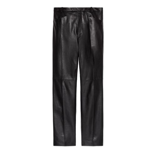  GUCCI古驰 22年秋冬 男士 皮革长裤 675194 XNAO4 1000