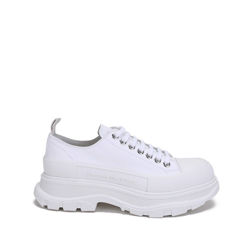 Alexander McQueen/亚历山大麦昆【22春夏新款】男士Tread Slick系列帆布/橡胶系带厚底休闲鞋 604257 W4MV2