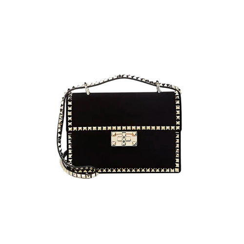Valentino/华伦天奴 女士 黑色 铆钉装饰斜挎包单肩包 QW2B0C45WVM 0NO HJH0015X