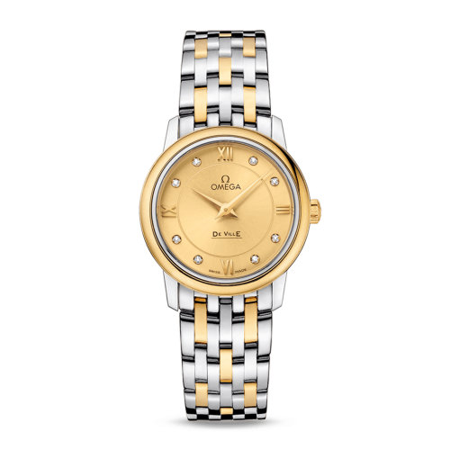 OMEGA/欧米茄 碟飞系列 典雅 精钢 18K金 钻石刻度 石英机芯 女士腕表 424.20.27.60.58.001