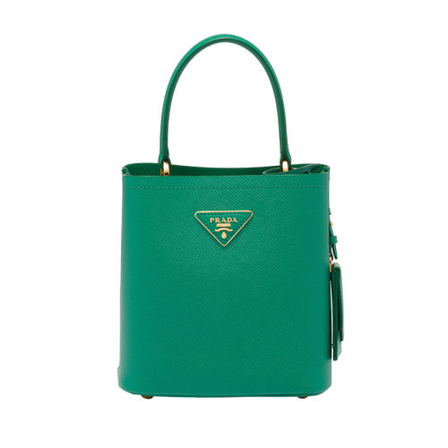 PRADA/普拉达 22新款 Panier系列 女士小号芒果绿saffiano皮革金色徽标磁扣拆卸肩带皮革手柄单肩手提斜挎包1BA217_2ERX_F0458_V_OOO