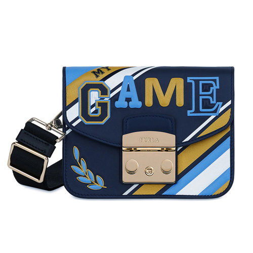 Furla/芙拉 METROPOLIS系列 女士潮流单肩链条锁扣包 977974 涂鸦拼色