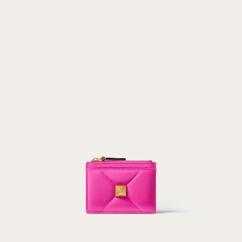  VALENTINO华伦天奴 22年秋冬 女士 钱包 PORTE-MONNAIE ZIPPé ROMAN STUD EN CUIR NAPPA 1W0P