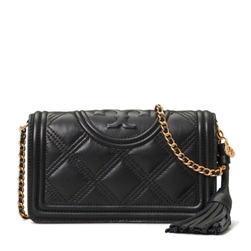 Tory Burch/汤丽柏琦 FLEMING系列女士粉色羊皮菱格纹浮雕LOGO翻盖吸扣单肩包斜挎包链条包女包 64312-689