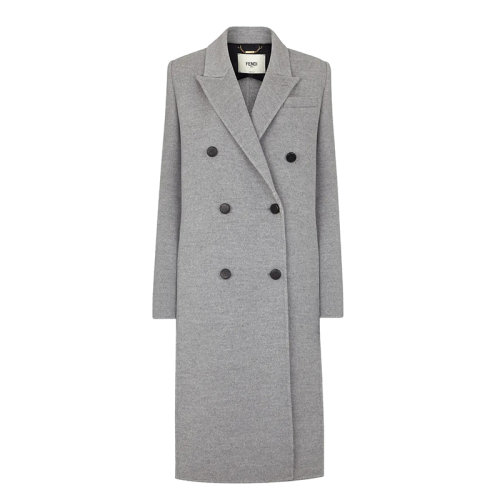 FENDI/芬迪  女士灰色羊毛中长款大衣FF8839A5HDF1BGT