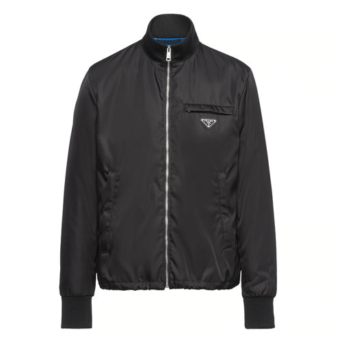 PRADA/普拉达 Re-Nylon系列 男士黑色再生尼龙华达呢束腰夹克SGM346_1WQ8_F0002_S_202