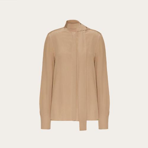  VALENTINO华伦天奴 22年秋冬 女士 长袖衬衫 CHEMISIER EN GEORGETTE 1B3AB3Y31MH0BG