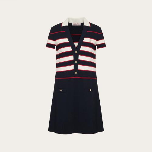  VALENTINO华伦天奴 22年秋冬 女士 连衣裙 ROBE EN VISCOSE EXTENSIBLE 1B3KD08L7FG45P