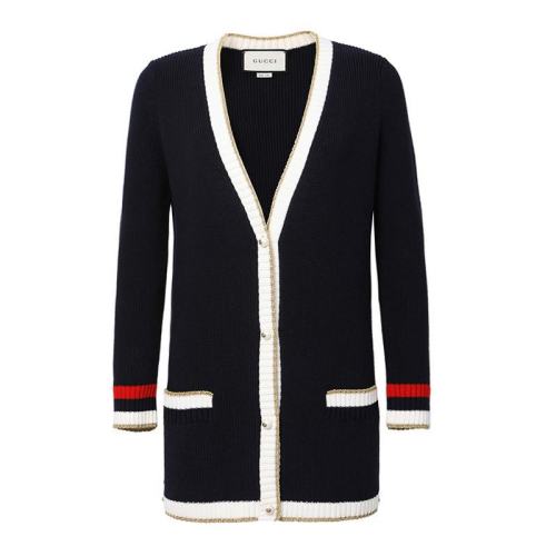  GUCCI/古驰 深蓝色超大款刺绣针织开衫 467691-X5T03-4057 PLFSX