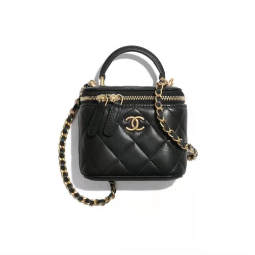 CHANEL/香奈儿 小型盒子链条包 经典Logo单肩斜挎包 小羊皮 女包 黑色 AP2198 B05810 94305