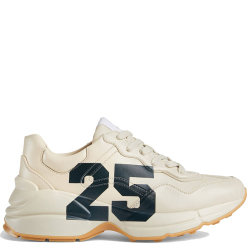 GUCCI/古驰 女士象牙色皮革带有“ 25”字样Rhyton运动鞋6633402SH009522