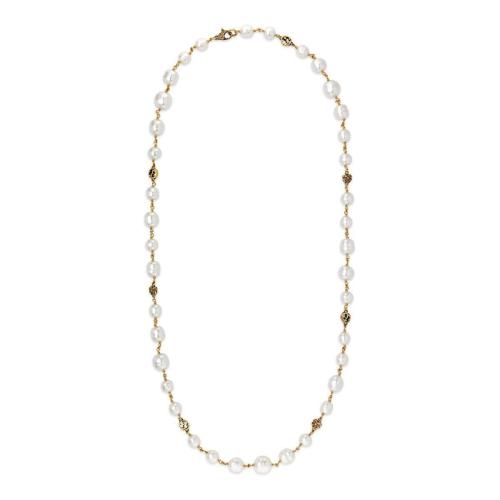 GUCCI古驰 22年秋冬 女士 互扣式双G花朵珍珠项链 661115 I4620 8078