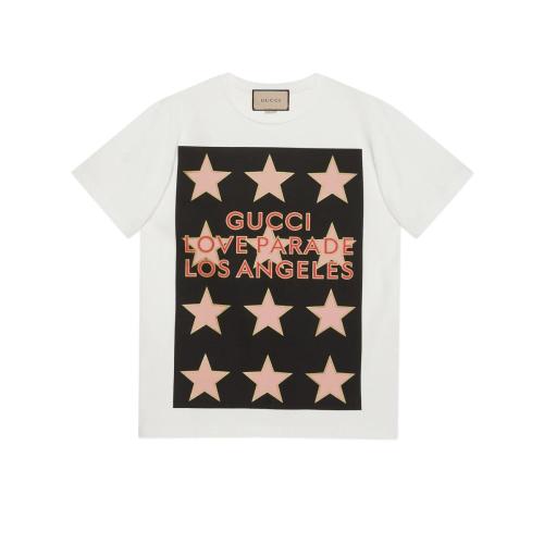  GUCCI古驰 22年秋冬 男士 “Gucci Love Parade”印花T恤 548334 XJEQI 9275