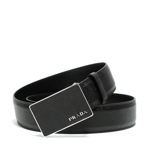 PRADA/普拉达 男士黑色牛皮板扣式皮带腰带 2CM188 053