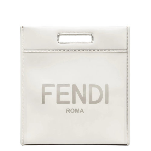 FENDI/芬迪 22春夏新款 男士浅灰色小牛皮徽标矩形手提单肩包 7VA481AC9LF1H33