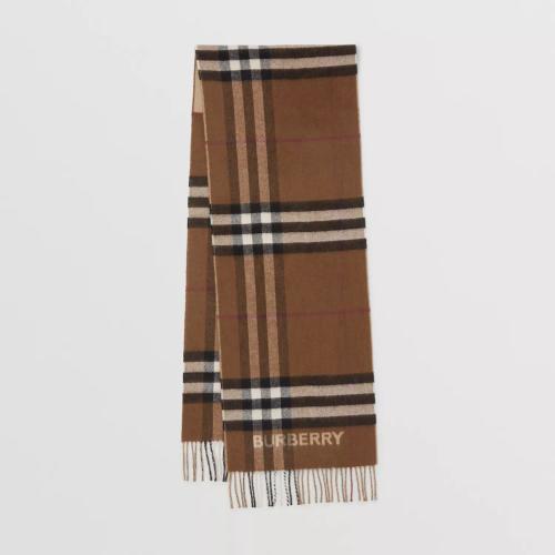  BURBERRY 22年秋冬 男士 对比感格纹羊绒围巾 80453291 预定商品1-3周发货