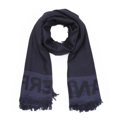 BURBERRY/博柏利 桑蚕丝羊毛深蓝色女士围巾