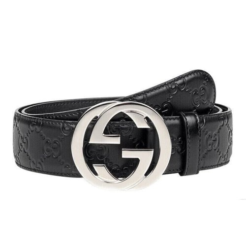 GUCCI/古驰   经典款 Signature男士牛皮印花双G腰带