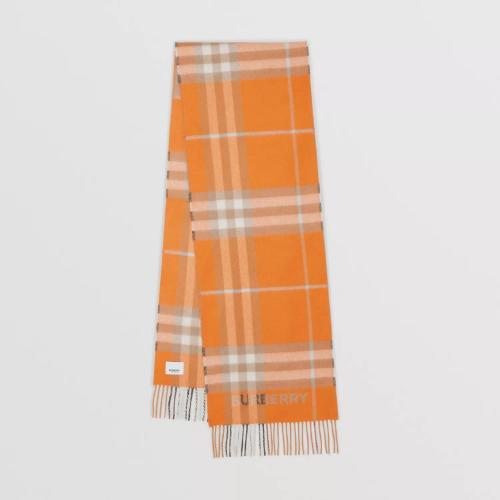 BURBERRY 22年秋冬 女士 对比感大号格纹羊绒围巾 80592781