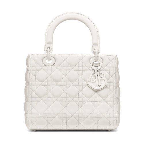 DIOR/迪奥 经典款 Lady Dior女士哑光白色小牛皮手提包M0565ILOI_M030
