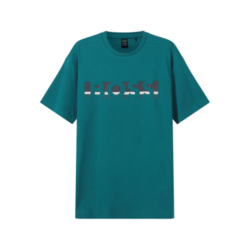 HUGO BOSS/雨果博斯 男士棉质宽松版圆领短袖T恤徽标 50466295