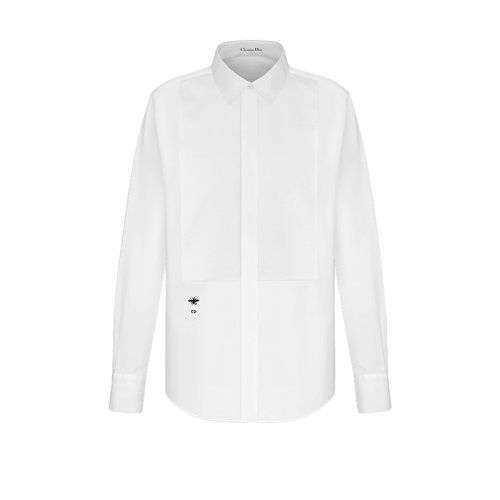 DIOR/迪奥 22年春夏新款 女士白色纯棉府绸搭配胸饰长袖衬衫841B05A3356_X0100