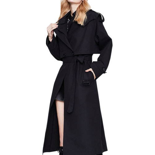 GeleiStory/GeleiStory  风衣女中长款秋冬上新英伦风双排扣马甲气质外套  女士风衣