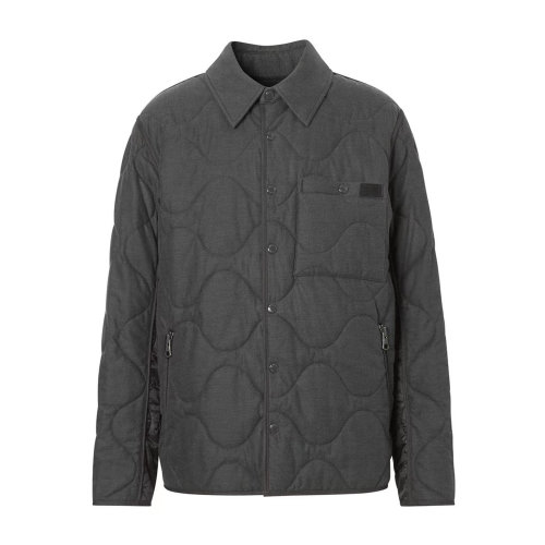 BURBERRY/博柏利深灰色翻领男士棉服