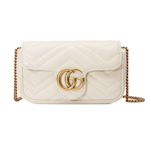 GUCCI/古驰  女包单肩包GG Marmont系列绗缝皮革超迷你单肩包