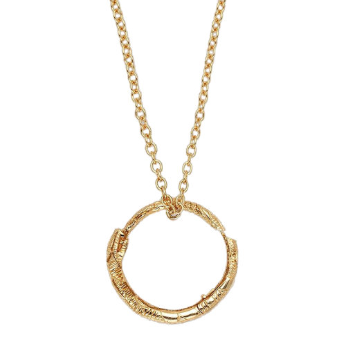 GUCCI/古驰 蛇形图案戒指吊坠18K金黄金项链 461994J85008000