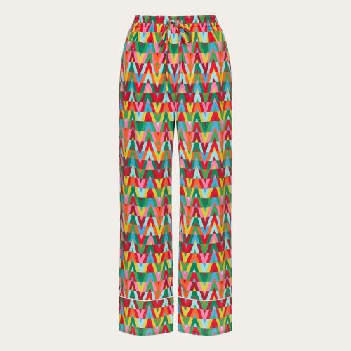  VALENTINO华伦天奴 22年秋冬 女士 休闲裤 PANTALON IMPRIMé EN CREPE DE CHINE XB3RB4N36VWM