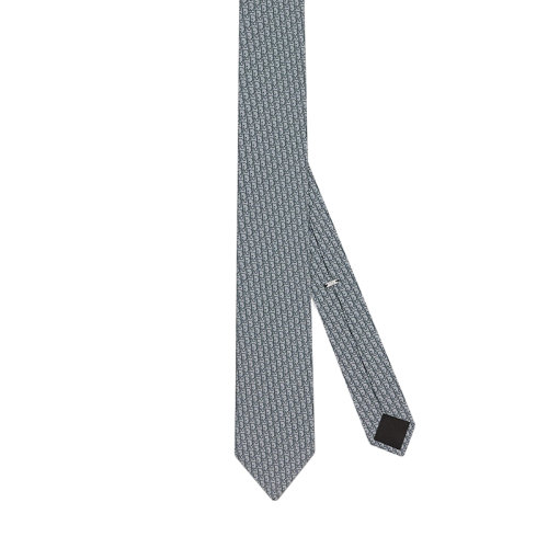 DIOR/迪奥 22年早春新款 男士灰色桑蚕丝老花印花领带03C1046A0330_C835